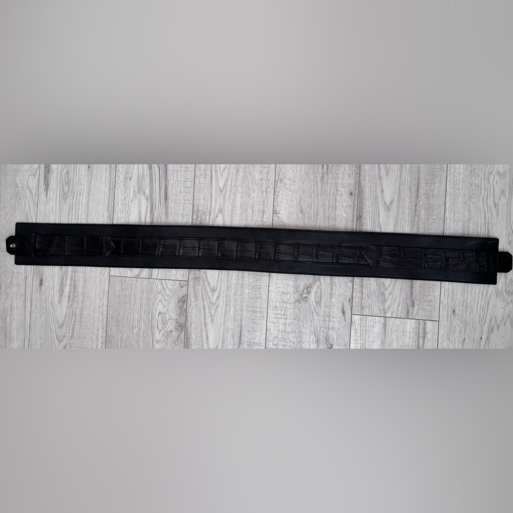 Black Wide Double Layered Statement Belt Size S - Picture 6 of 8
